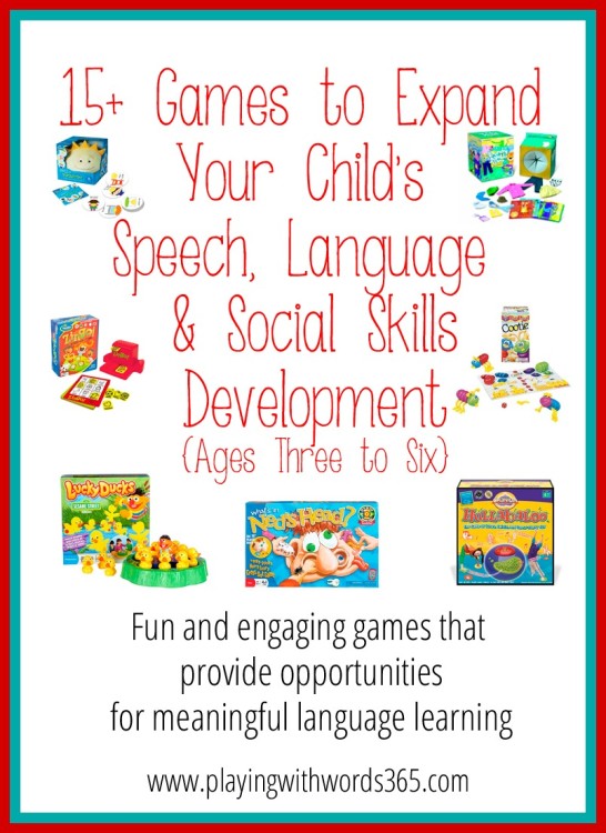 15+ Great Games for Speech, Language & Social Skills Development {ages 3-6}  - Playing With Words 365